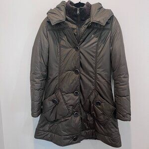 Mackage Olive-Green puffer coat with knit collar